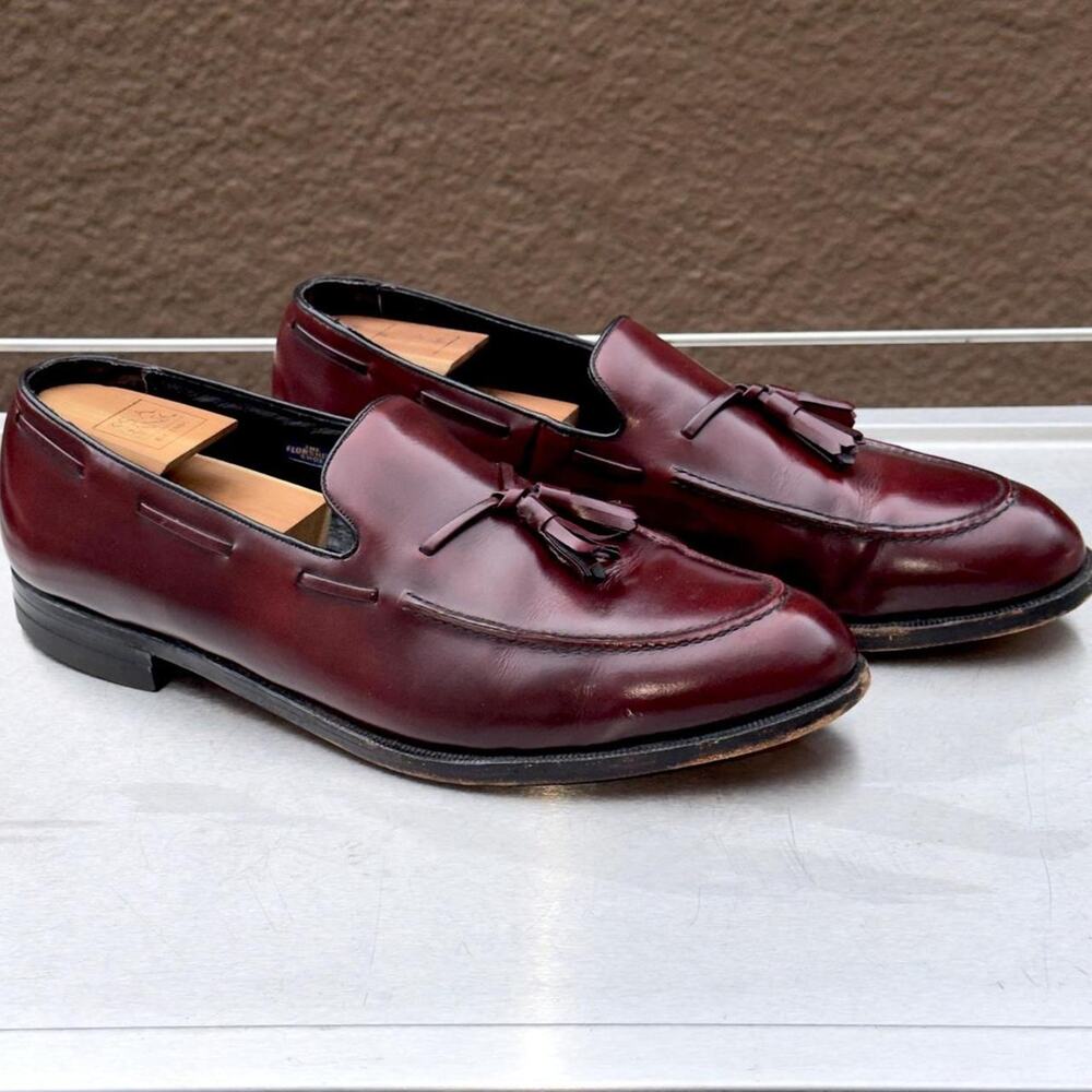 The Florsheim Shoe Brown/Burgundy Leather Loafers with Tassel - Size 13 D